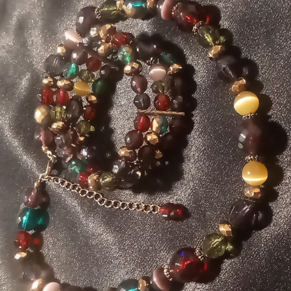 Maurice's necklace 18+2 with expandable bracelet multi color